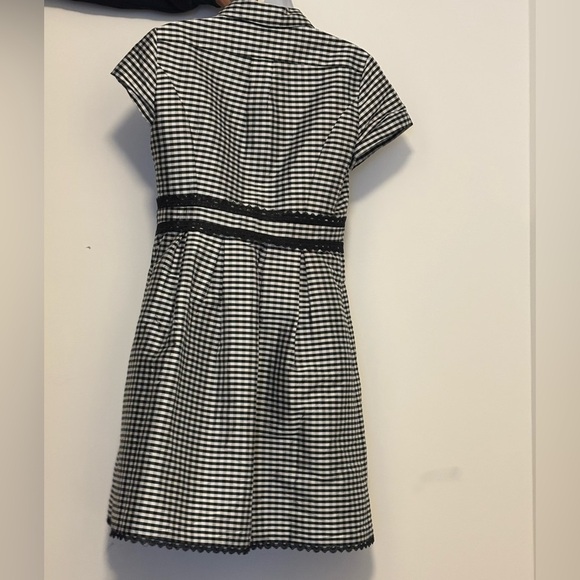 Adrianna Papell | Gingham Tafetta Lace Trim Collared Shirt Midi Dress - Picture 3 of 16